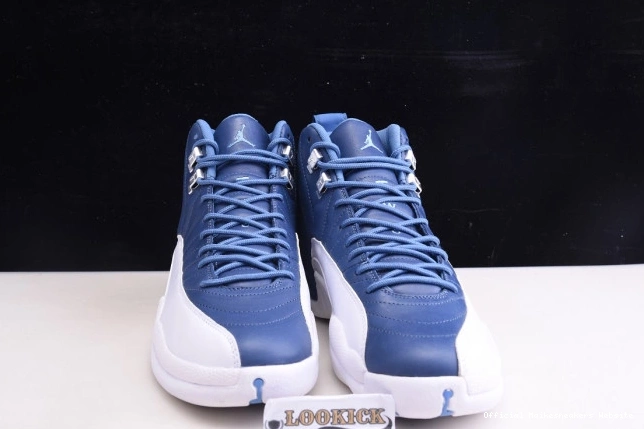 Official Maikesneakers Stone 12 Blue Air Retro Jordan 130690-404 0811